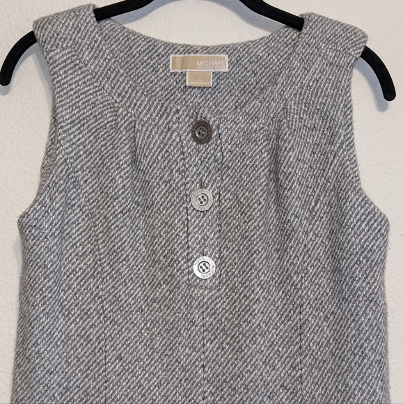 Michael Kors Viscose Blend Gray-white shift mini Dress Size Large EUC - Picture 2 of 8